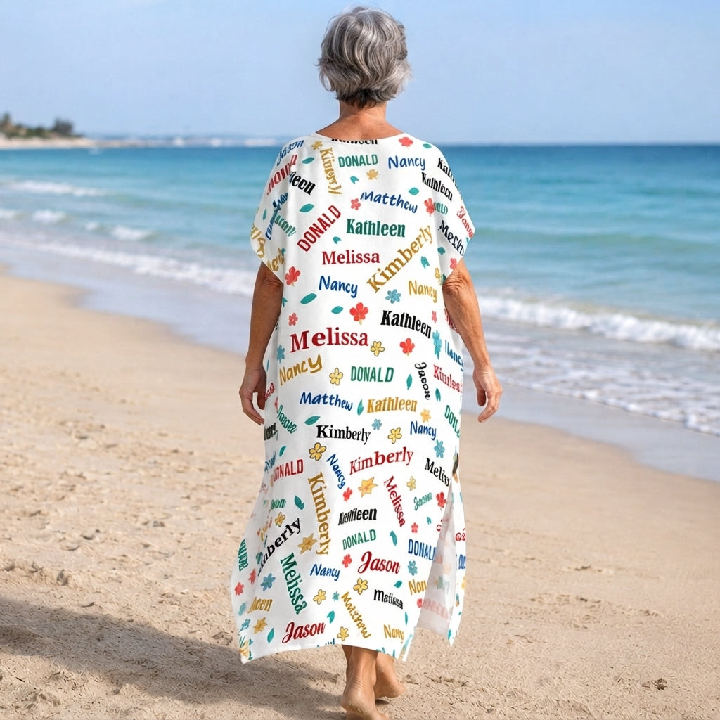 Blessed To Be Called Grandma Colorful | Personalized Kaftan Dress