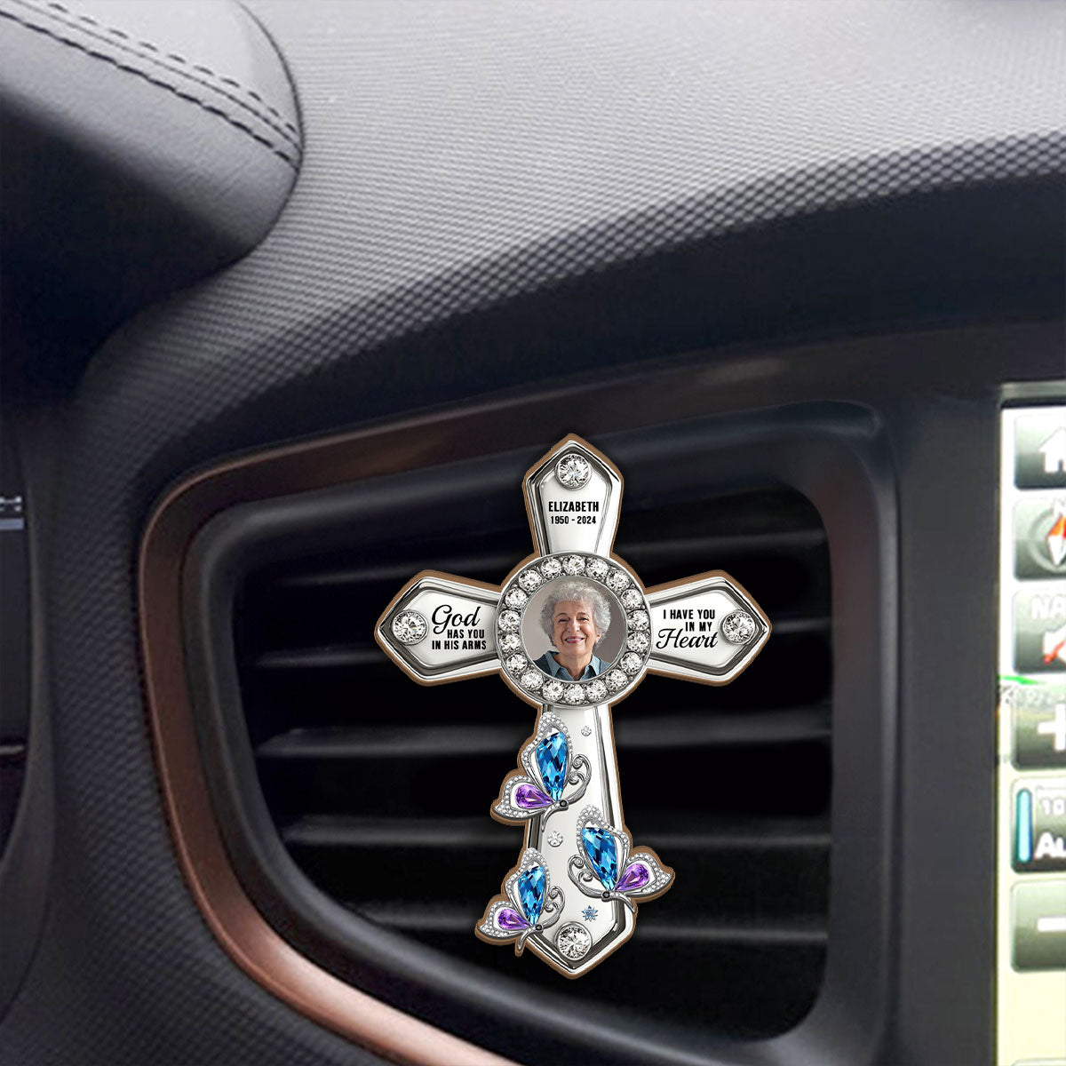 God Has You In His Arms I Have You In My Heart | Personalized Car Visor Clip