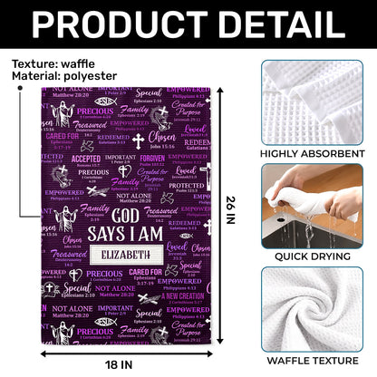 God Says I Am | Personalized Kitchen Towel