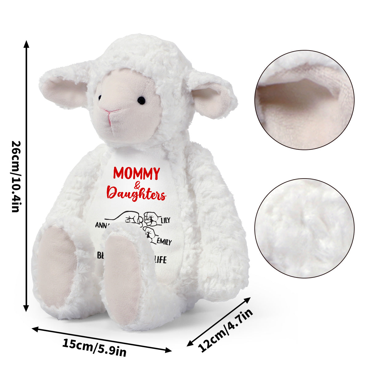 Mommy & Daughter  | Personalized Stuffed Lamb