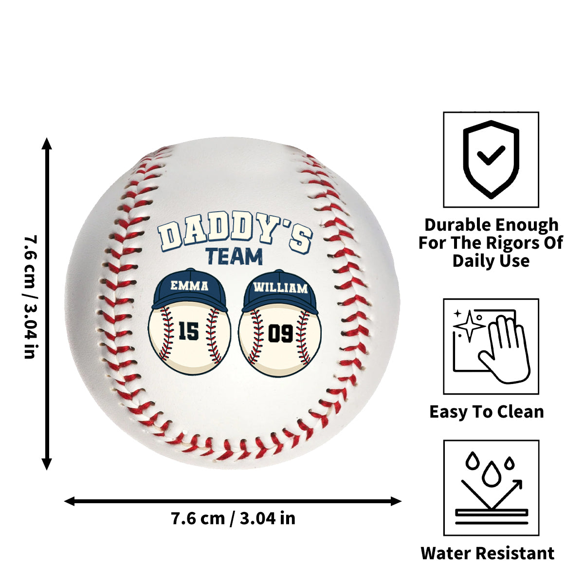 Daddy's Team | Personalized Baseball Ball