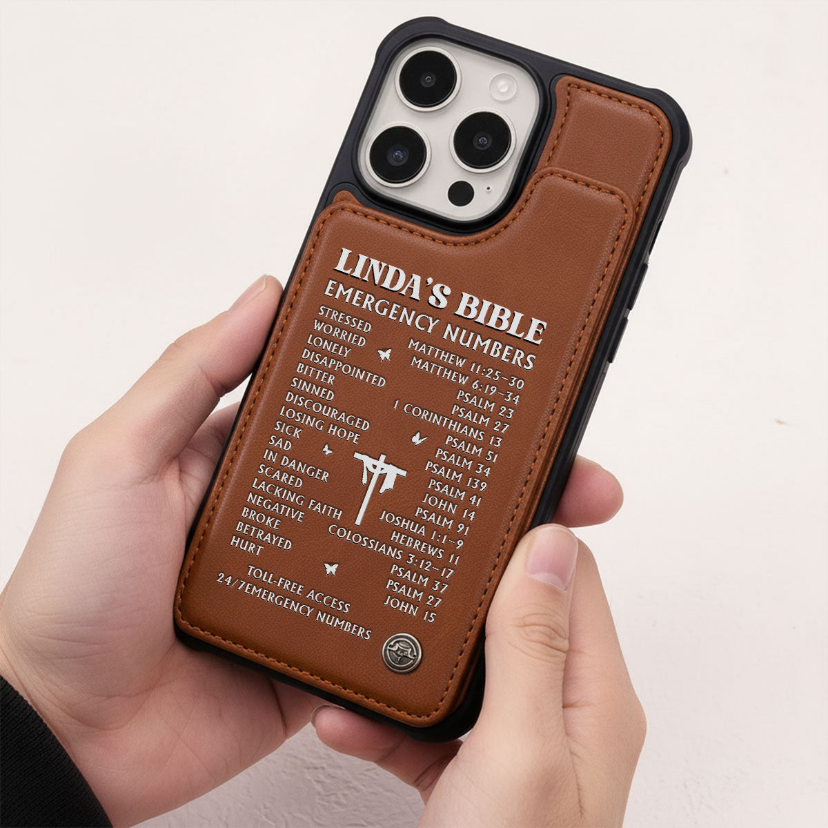 Bible Emergency Numbers | Personalized Leather Flip Wallet Phone Case