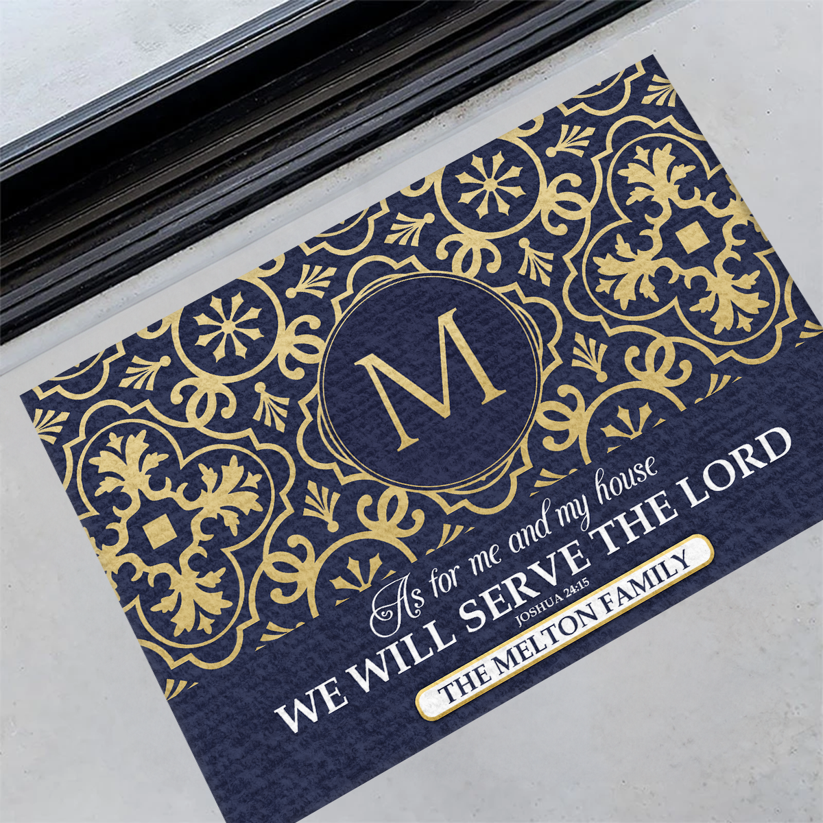 As For Me And My House We Will Serve The Lord | Personalized Doormat