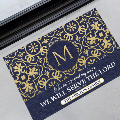 As For Me And My House We Will Serve The Lord | Personalized Doormat