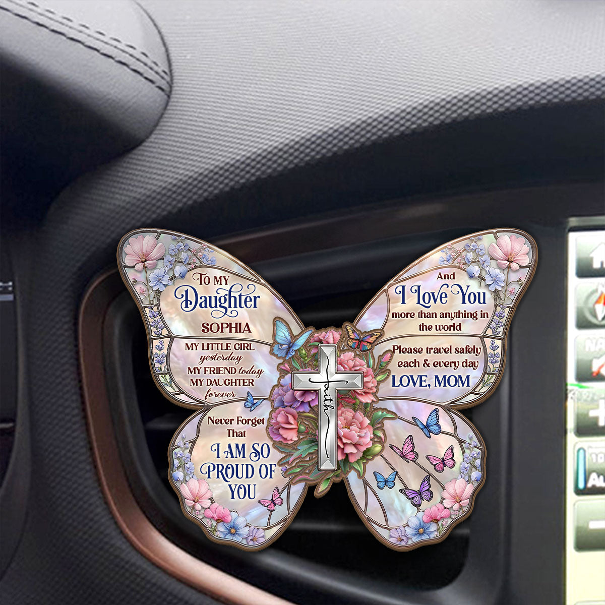 My Little Girl Yesterday, My Friend Today, My Daughter Forever | Personalized Car Visor Clip
