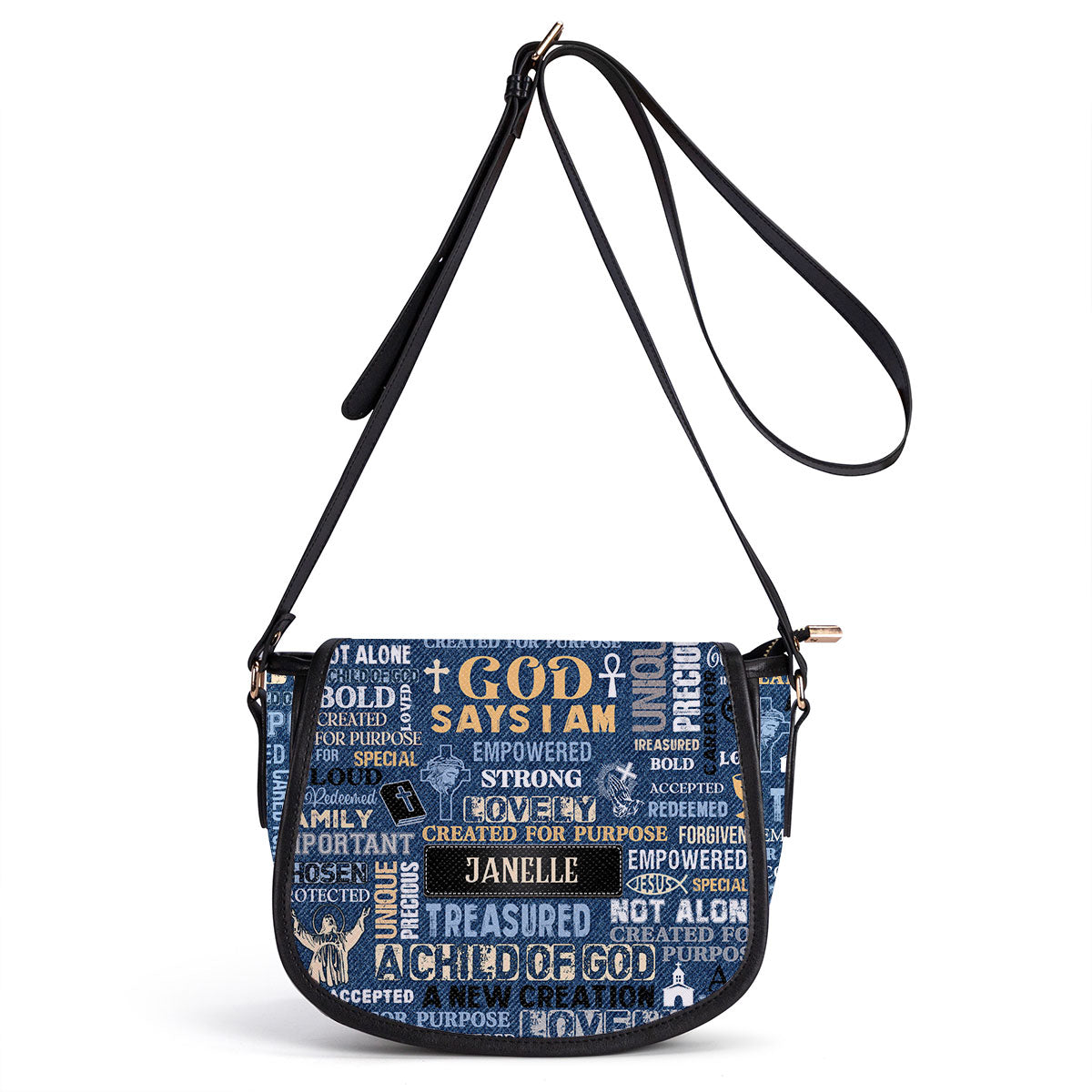 God Says I Am Empowered - Personalized Leather Saddle Bag LSBM776