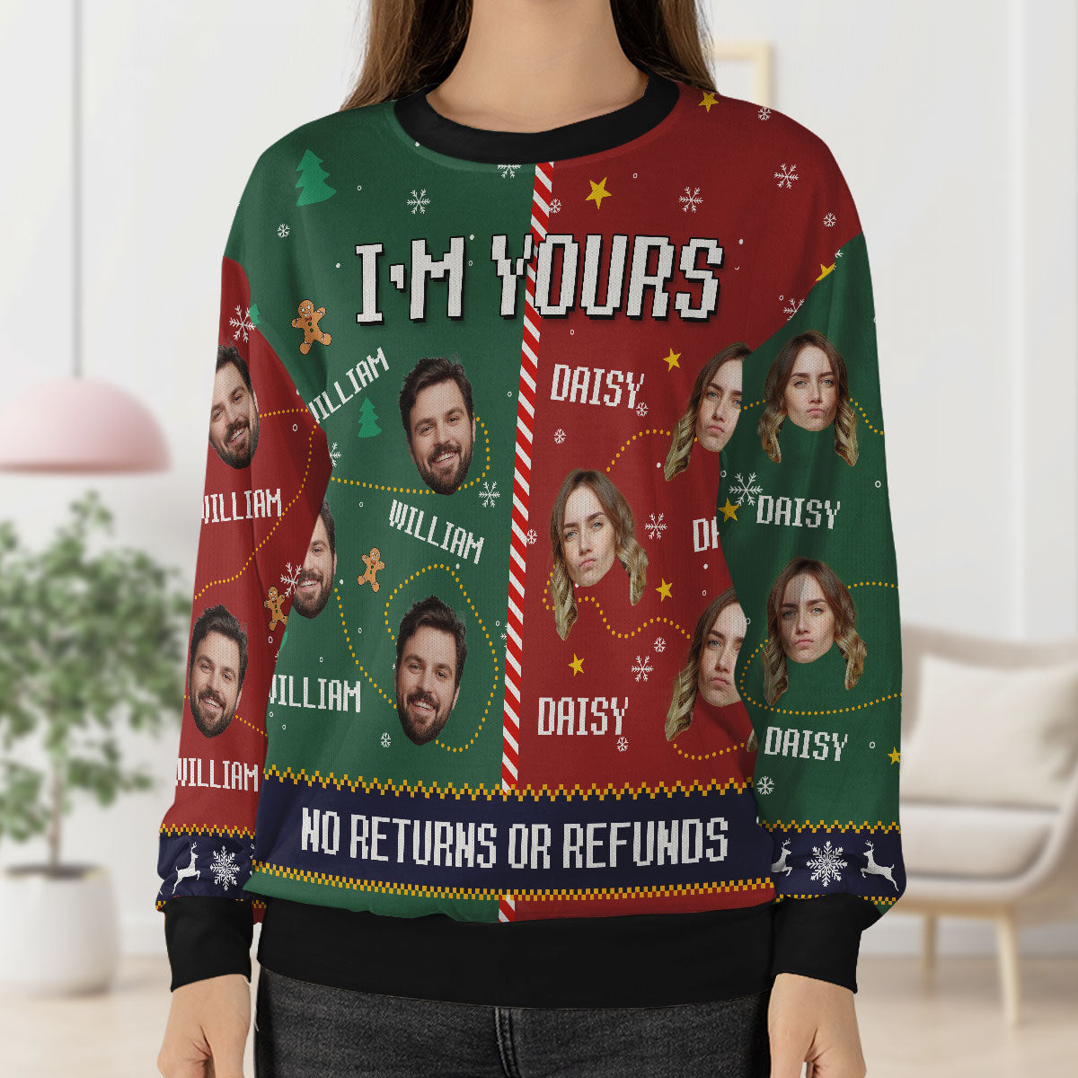 I'm Yours No Returns Or Refunds | Personalized Wool Sweater JSWSWPL2166M