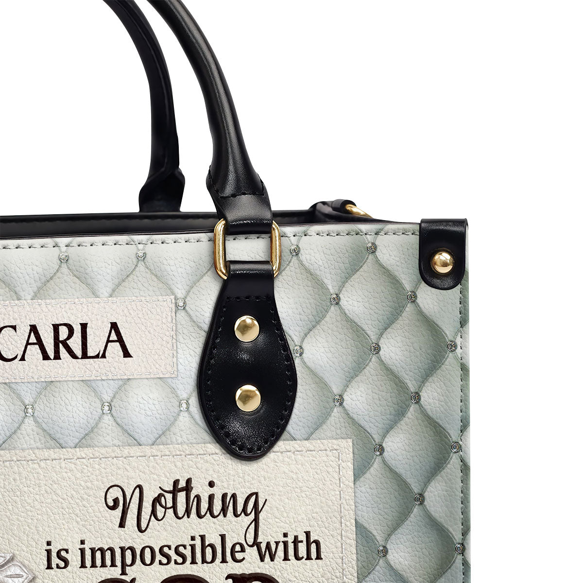 Nothing Is Impossible With God | Personalized Leather Handbag HH363