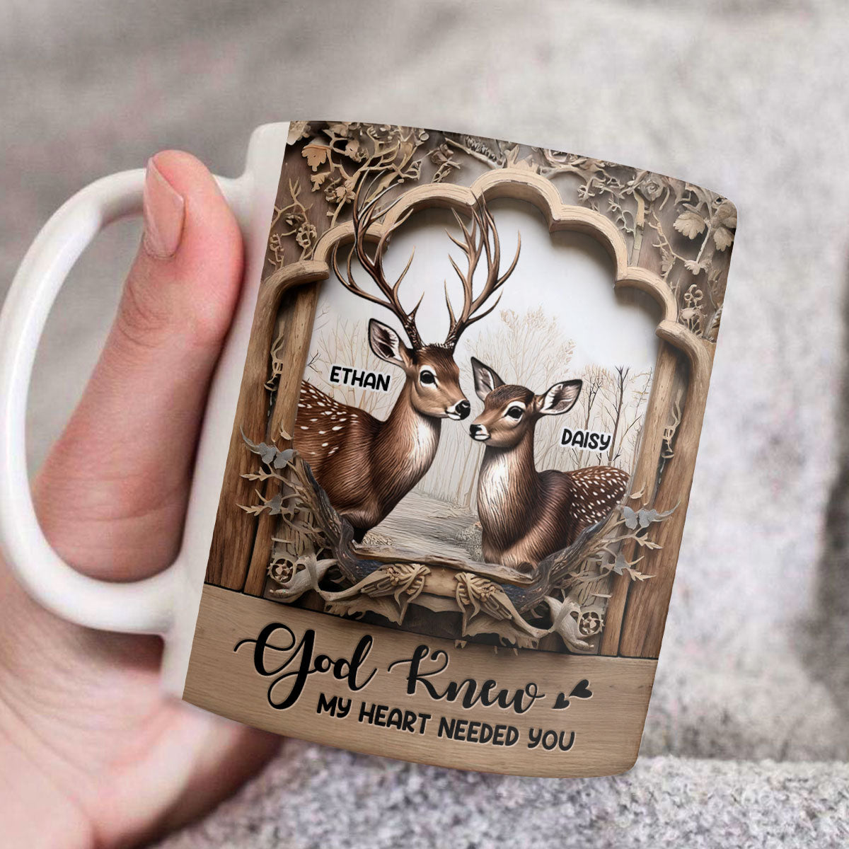 God Knew My Heart Needed You | Personalized White Ceramic Mug