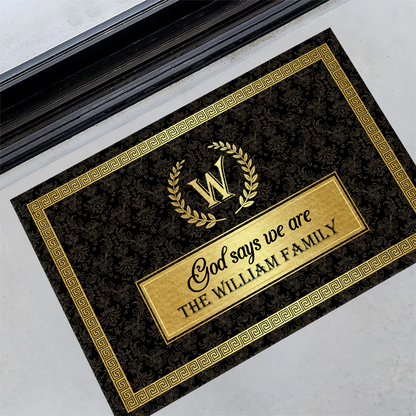 God Says We Are | Personalized Doormat