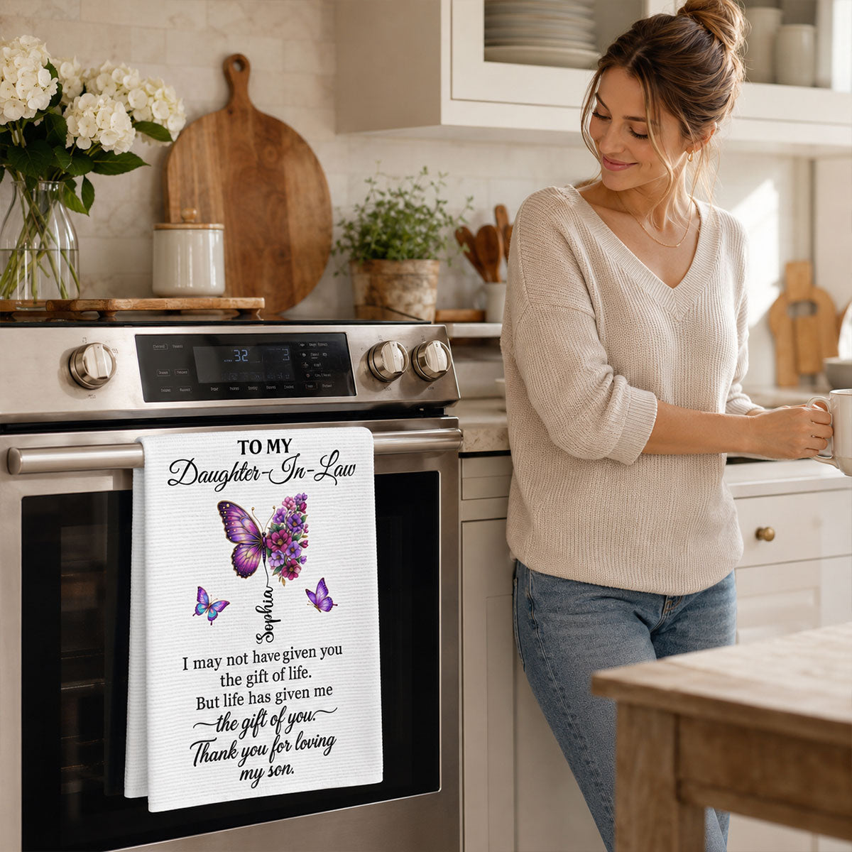 Thank You For Loving My Son | Personalized Kitchen Towel