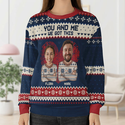 You And Me We Got This | Personalized Wool Sweater JSWSWPH1875T