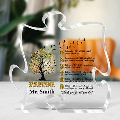 Pastor  | Personalized Custom Shaped Squared Acrylic Plaque