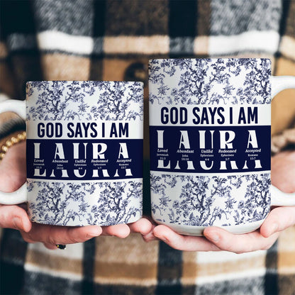 God Says I Am | Personalized Ceramic Coffee Mug