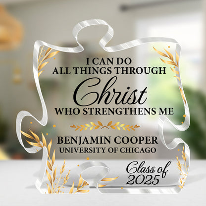 I Can Do All Things Through Christ Who Strengthens Me | Personalized Custom Shaped Squared Acrylic Plaque