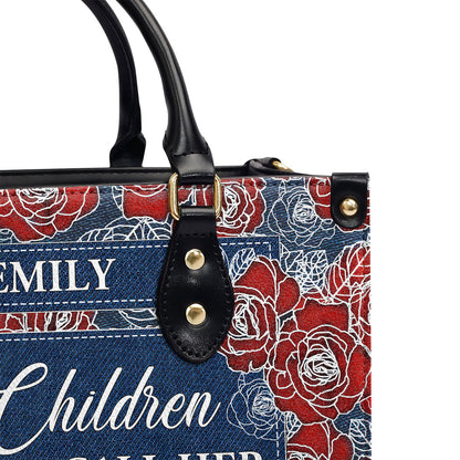 Jesuspirit | Personalized Leather Handbag With Zipper | Her Children Rise Up & Call Her Blessed LHBM789
