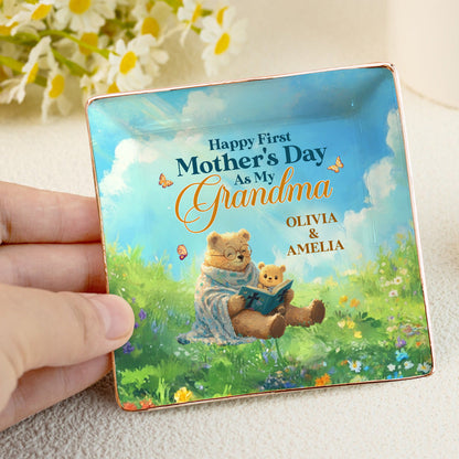 Happy First Mother's Day As My Grandma | Personalized Ceramic Ring Dish Square