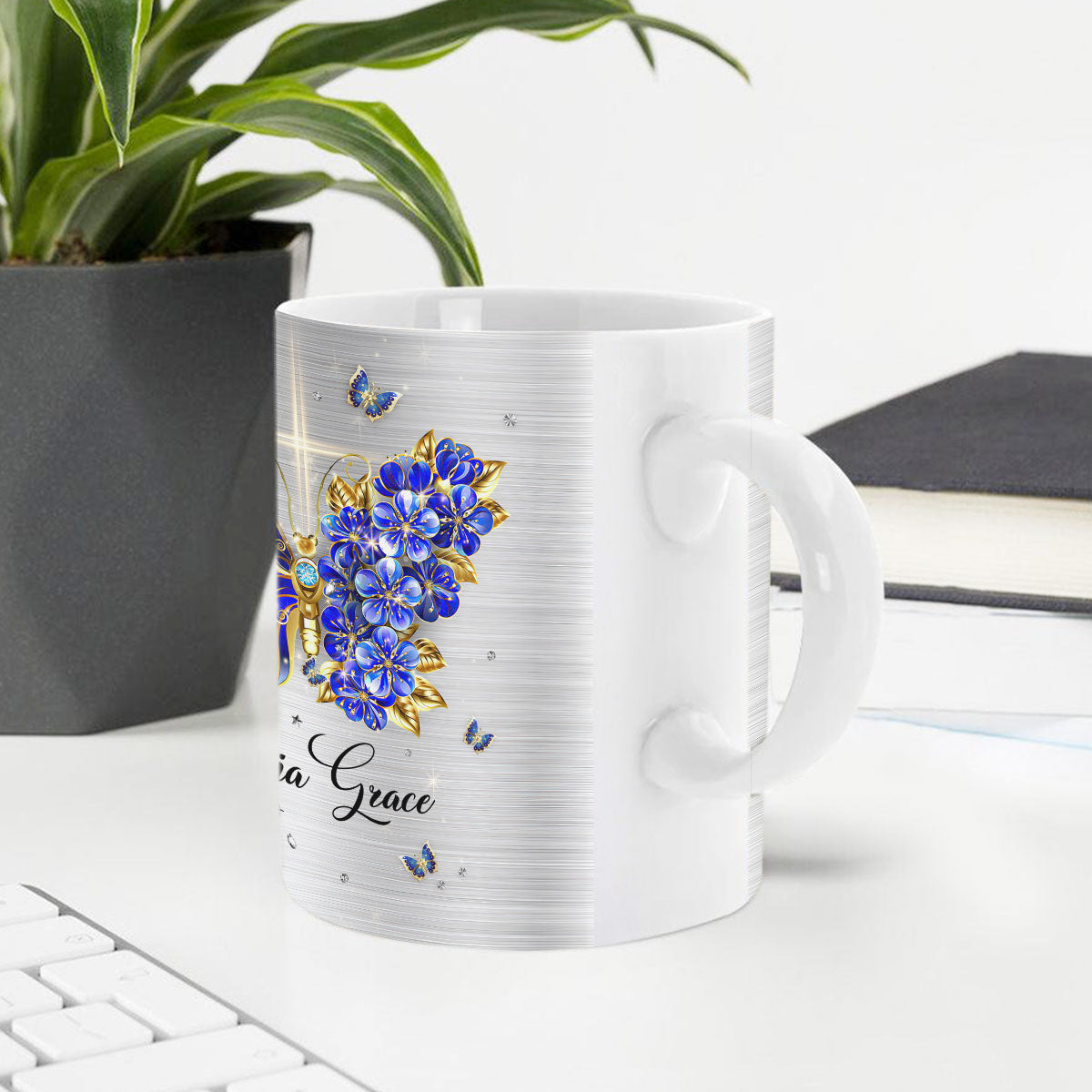 God Says You Are Precious - Elegant Personalized Butterfly  White Ceramic Mug NUA153