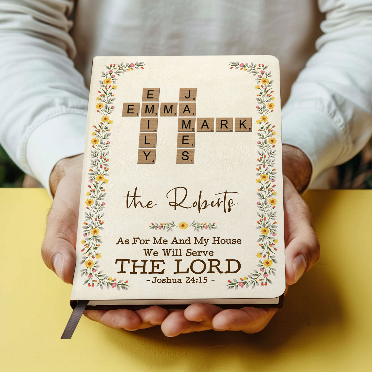 As For Me And My House We Will Serve The Lord | Personalized Leather Cover Notebook