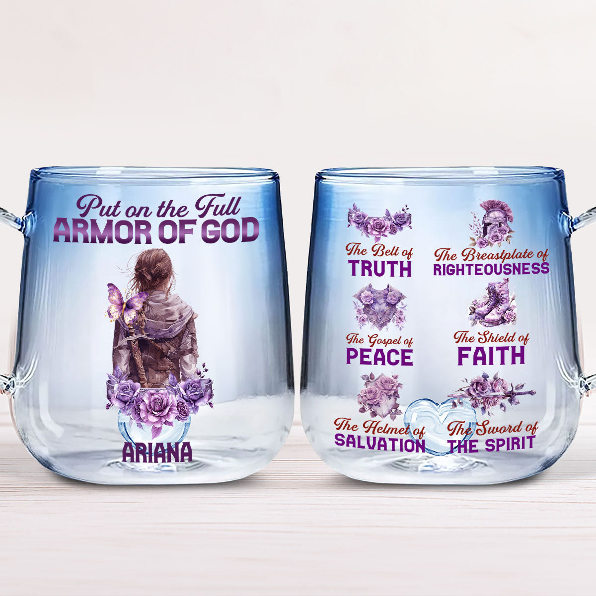 Armor Of God | Personalized Gradient Glass Mug
