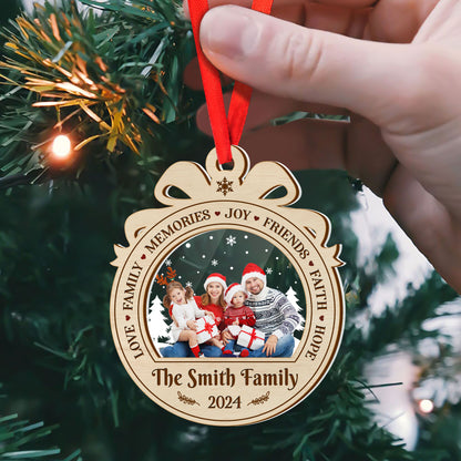 Love Family Joy Faith Hope | Personalized Wood & Acrylic Ornament JSWAOHLL2654TA