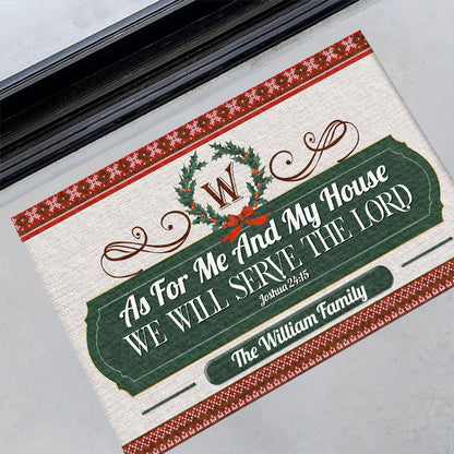 As For Me And My House We Will Serve The Lord | Personalized Doormat