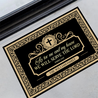 As For Me And My House We Will Serve The Lord | Personalized Doormat