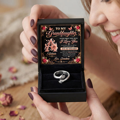 To My Granddaughter Never Forget How Much I Love You | Personalized Hug Ring