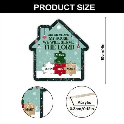 As For Me And My House We Will Serve The Lord | Personalized 1-Side Acrylic Ornament JSACOHLPA2628M