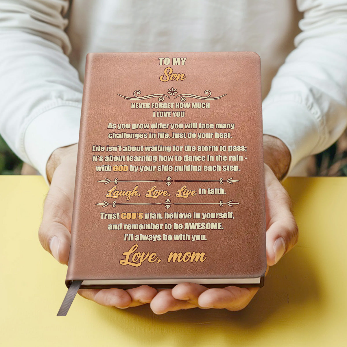 To My Son | Personalized Leather Cover Notebook