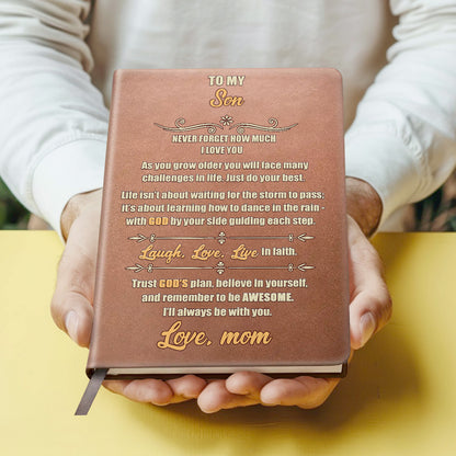 To My Son | Personalized Leather Cover Notebook