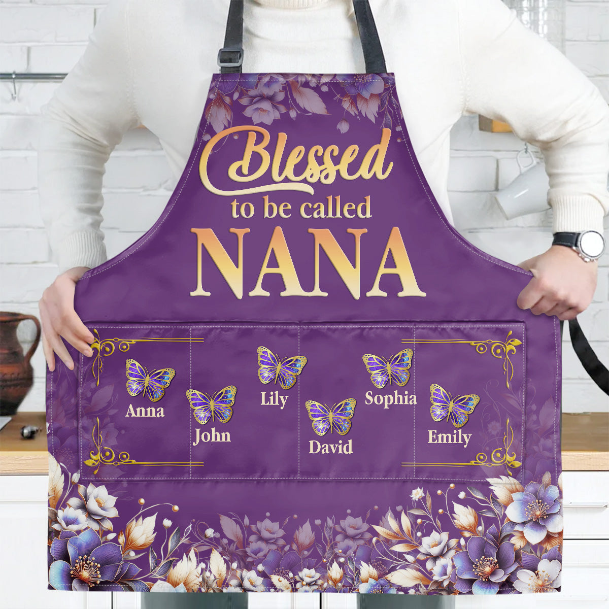 Blessed To Be Called Nana | Personalized Apron With Packet