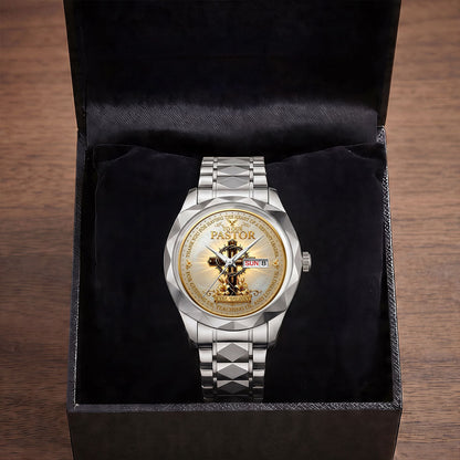 To Our Pastor For Having The Heart Of A Servant Leader | Personalized Men's Wrist Watch
