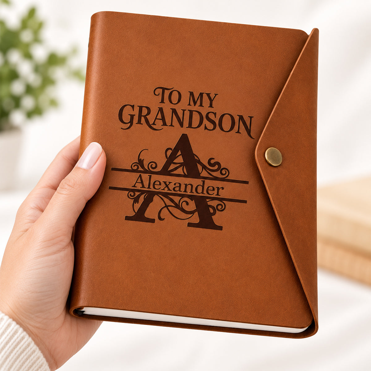 To My Grandson Never Forget How Much I Love You | Personalized Envelope Journal