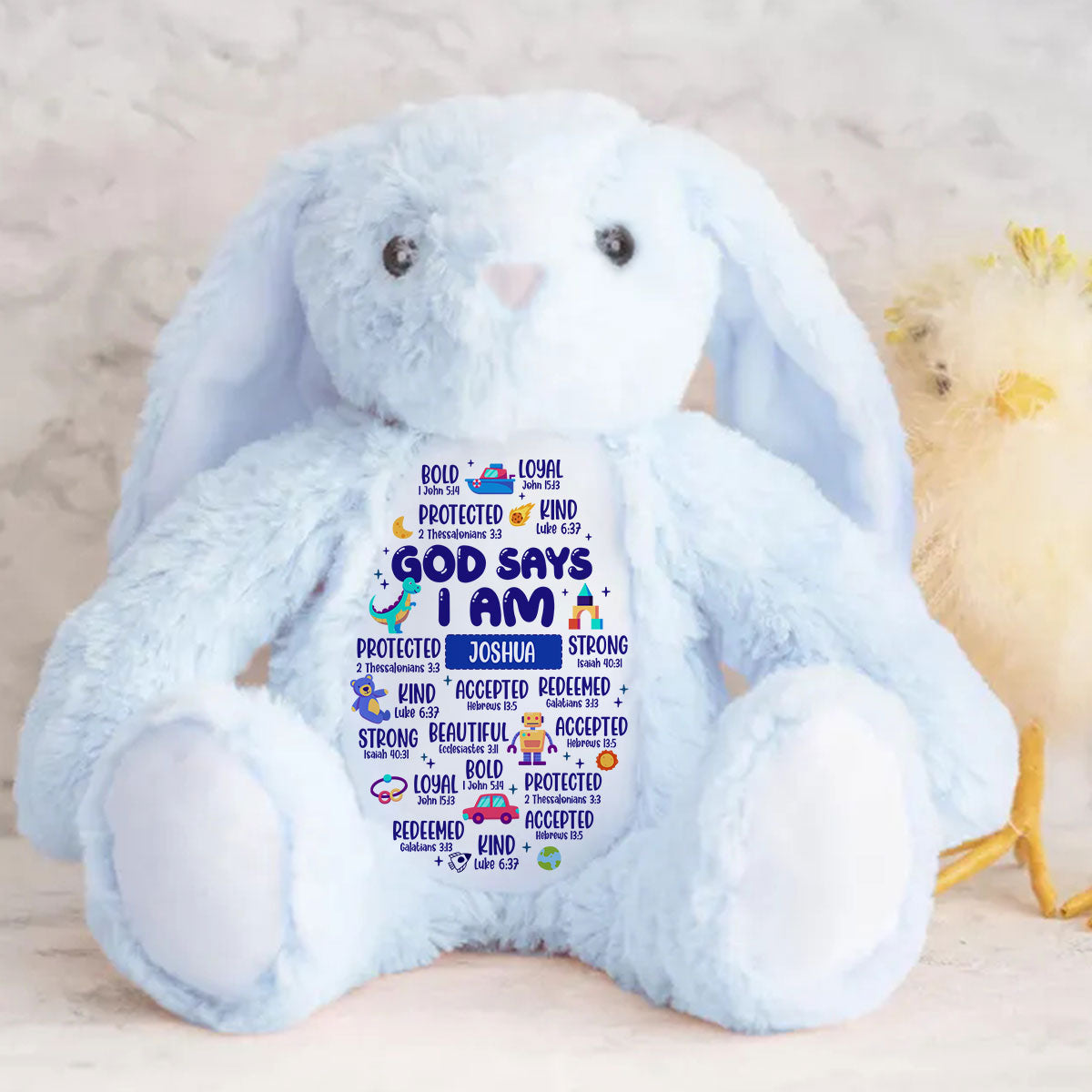 God Says I Am | Personalized Stuffed Bunny