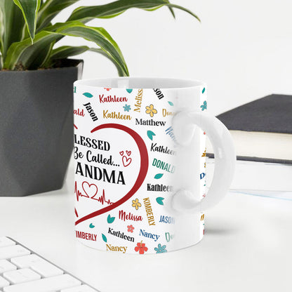 Blessed To Be Called Grandma | Personalized White Ceramic Mug