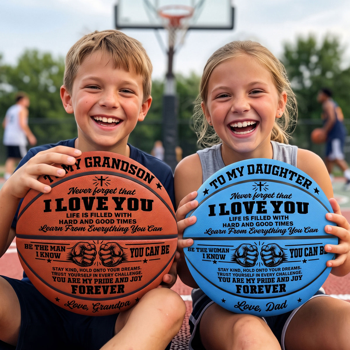 To My Grandson My Son Just Do Your Best | Personalized Basketball