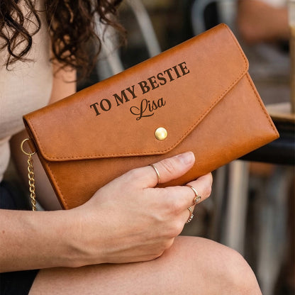 My Badass Bestie | Personalized Leather Envelope Wallet