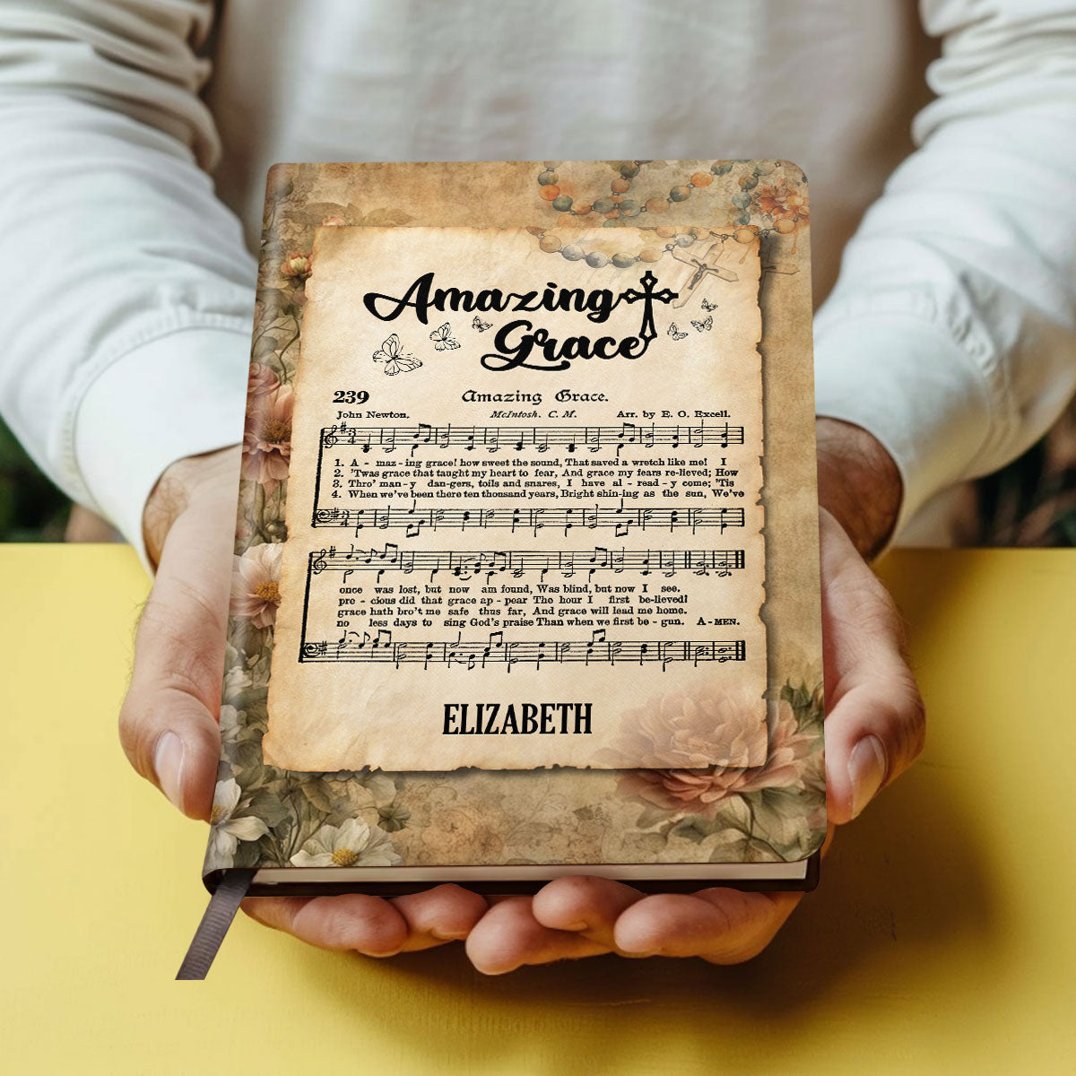 Amazing Grace | Personalized Leather Cover Notebook