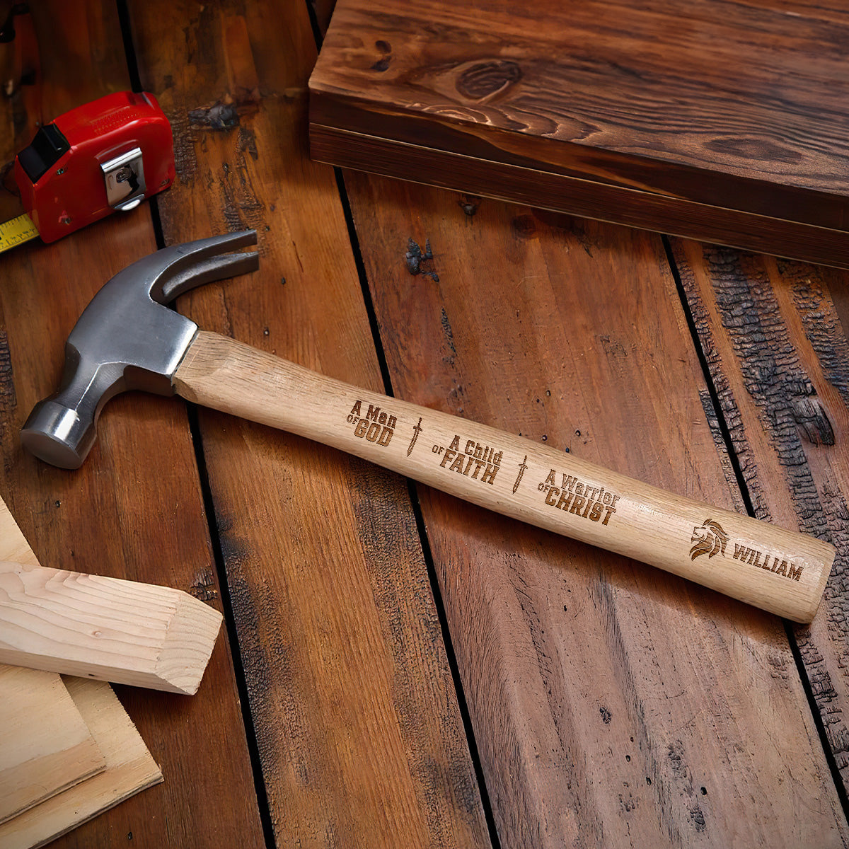 A Man Of God | Personalized Wooden Hammer