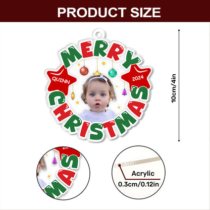 Merry Christmas Baby | Personalized 1-Side Acrylic Ornament JSACOHLN2744L