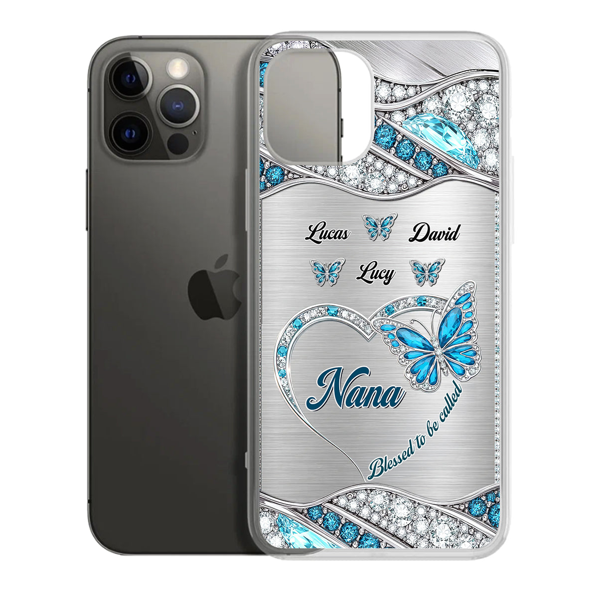 Butterflies Of Nana’s Love | Personalized Clear Silicone Phone Case