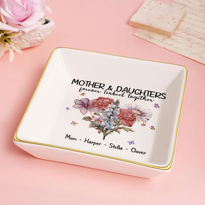 Mother And Daughters Forever Linked Together | Personalized Jewelry Dish