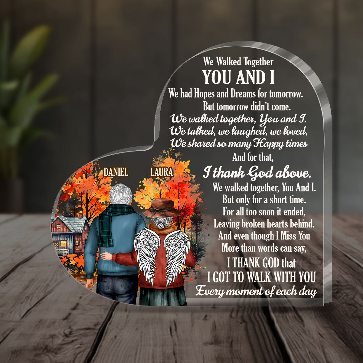 We Walked Together You And I | Personalized Custom Shaped Squared Acrylic Plaque