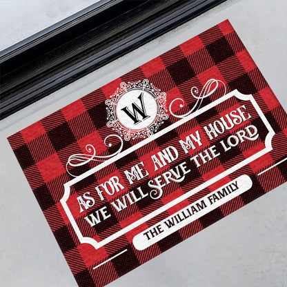 As For Me And My House We Will Serve The Lord | Personalized Doormat