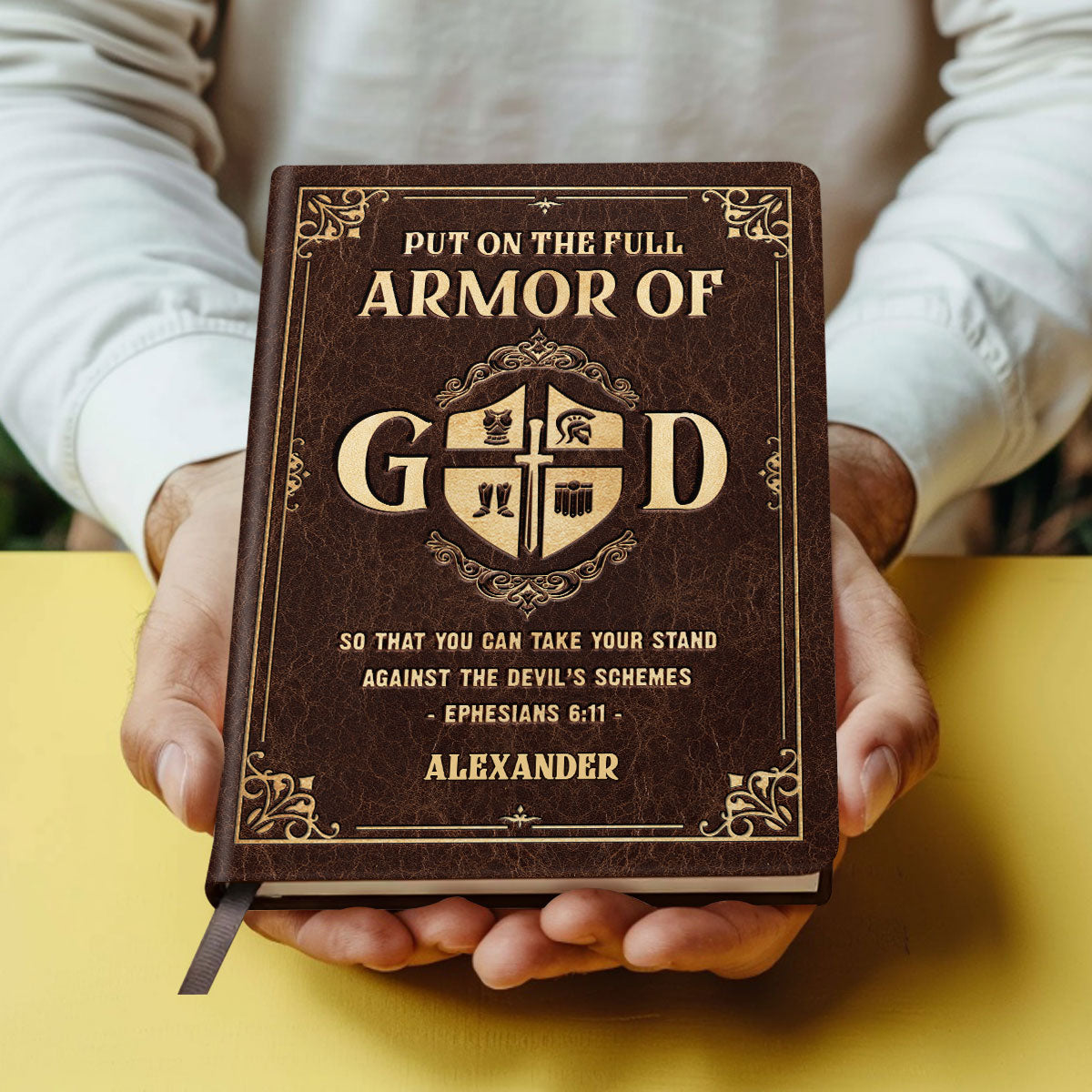 Armor Of God | Personalized Leather Cover Notebook