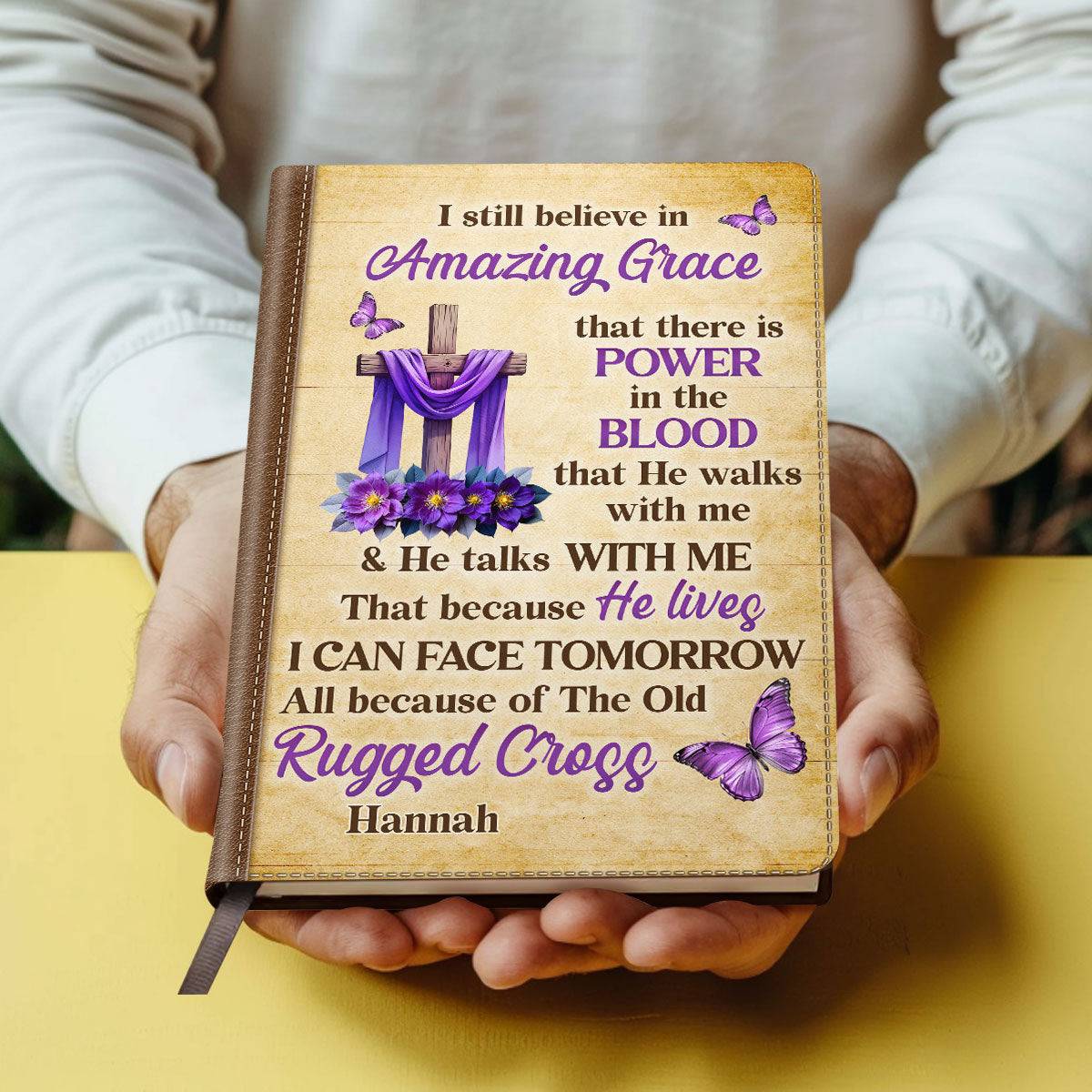 Faith Through The Cross | Personalized Leather Cover Notebook