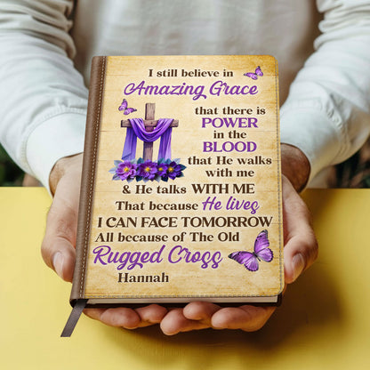 Faith Through The Cross | Personalized Leather Cover Notebook