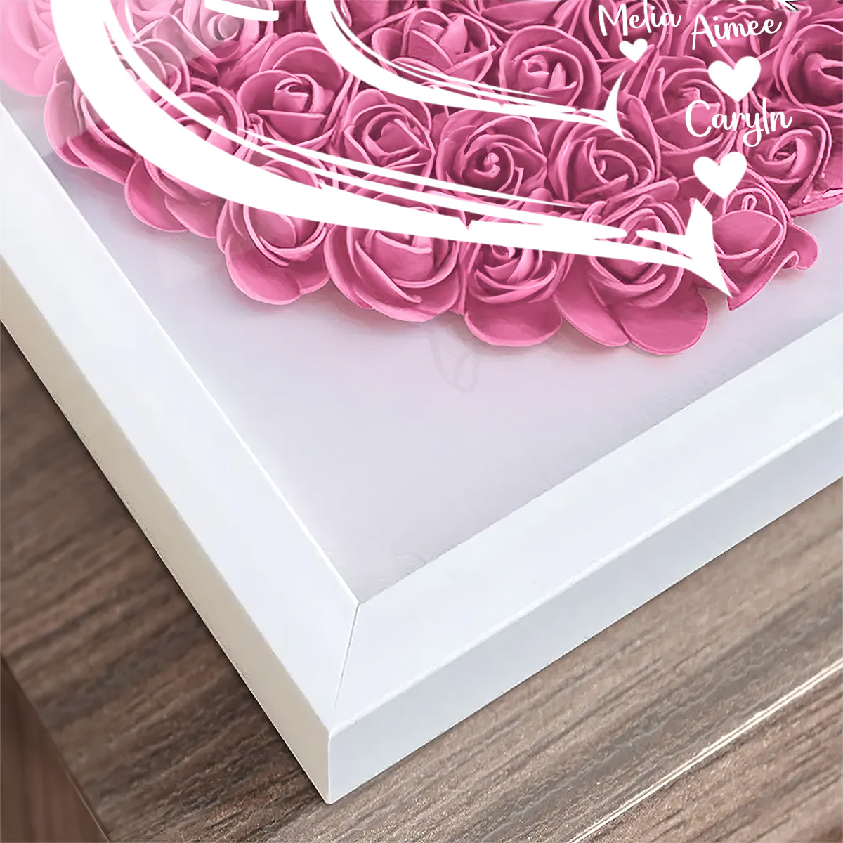 Mommy's Hearts  | Personalized Heart Flower Shadow Box