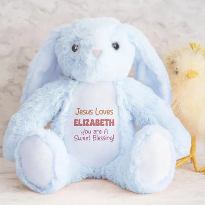 Jesus Loves Me - Personalized Stuffed Bunny